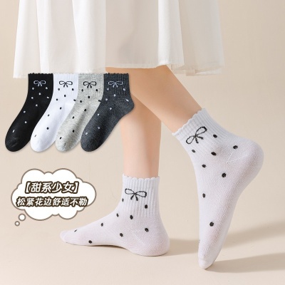 袜子女夏薄款夏季堆堆袜女蝴蝶结芭蕾风袜子短袜男船袜夏诸暨袜子