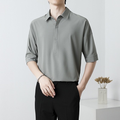 夏季男士polo短袖衫休闲透气翻领衫修身百搭复古T恤男上衣潮