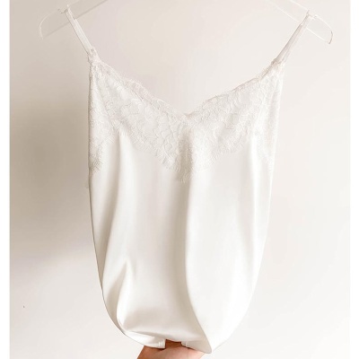 蕾丝吊带小背心女外穿大码性感V领西装内搭丝绸缎面打底衫小吊带