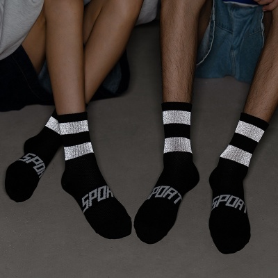 男女专业夜骑反光骑行袜透气耐磨山地公路自行车跑步健身户外运动