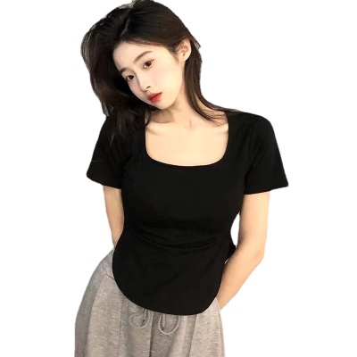短袖T恤女夏季新款韩版修身休闲打底衫学生小众辣妹少女上衣潮ins