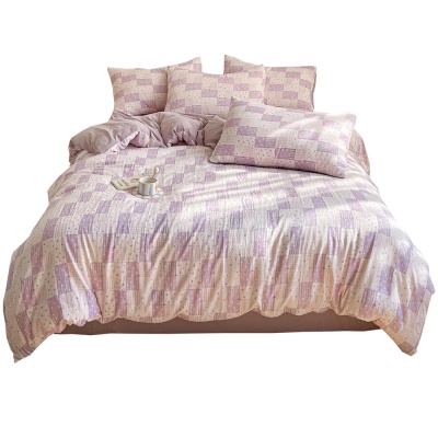 A类全棉双层纱四件套2025新款纯棉被套床单碎花床上用品四季通用