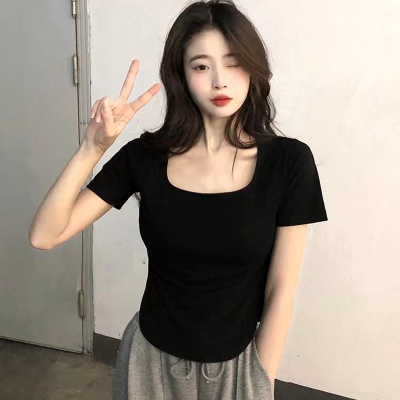 短袖T恤女夏季新款韩版修身休闲打底衫学生小众辣妹少女上衣潮ins