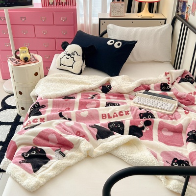 午睡毯学生沙发毯盖毯办公室单人午休空调被毛毯四季珊瑚绒小毯子