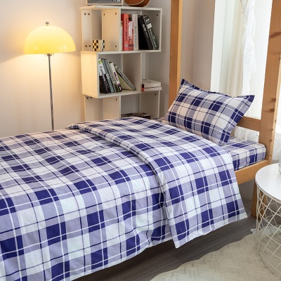 大学军训学生宿舍三件套床单被罩枕套单人床上用品单位纯棉三件套