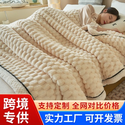 跨境亚马逊爆款金龟绒毛毯双层加厚保暖珊瑚绒沙发午睡毯子盖被毯