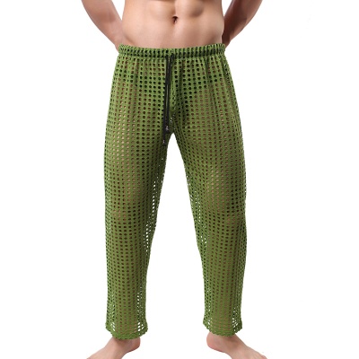 镂空长裤新款时尚男士性感网眼长裤 男式休闲情趣镂空长裤批发