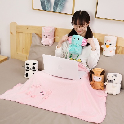 严选办公室午睡毯卡通可爱空调被车载活动礼品小毛毯披肩盖毯批发