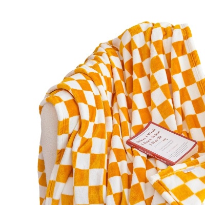 棋盘格毛毯法兰绒加厚金貂绒毯子空调毯午休膝盖毯圣诞礼品毯跨境