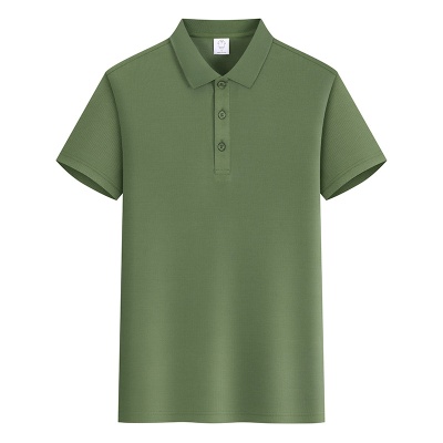 全涤纯色短袖T恤翻领广告衫短袖印绣字 LOGO纯色现货工作服POLO衫