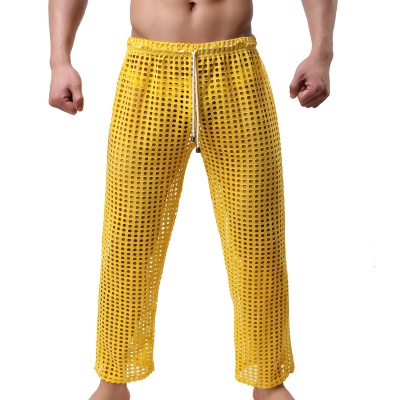 镂空长裤新款时尚男士性感网眼长裤 男式休闲情趣镂空长裤批发