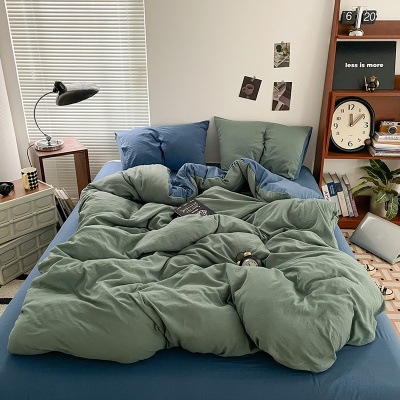 A类母婴级可裸睡纯水洗棉四件套学生单人宿舍三件套床单被套床笠