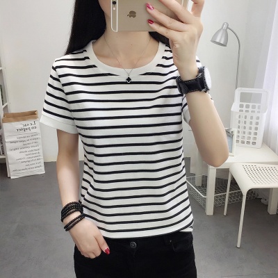 外贸2024夏季韩版新款短袖t恤女圆领宽松胖mm200斤大码女装体恤衫