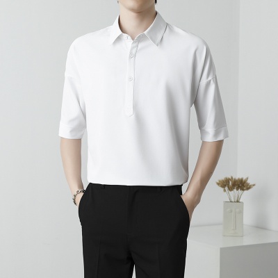 夏季男士polo短袖衫休闲透气翻领衫修身百搭复古T恤男上衣潮