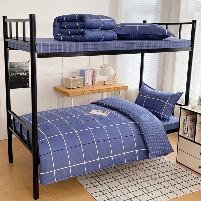 批发全棉学生宿舍三件套学校采购企业购置单人床被套床单床上用品