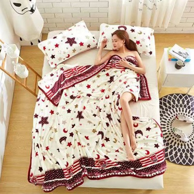 夏天毛毯床单加厚毯子学生宿舍办公午休珊瑚绒法兰绒礼品礼盒福利