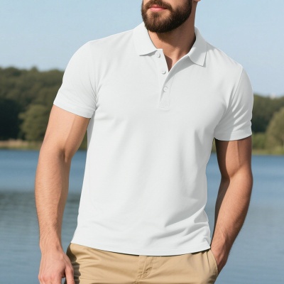 跨境男装男士Polo衫2025夏季新款纯色休闲透气针织衫运动上衣批发