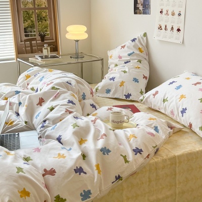 爆款水洗棉学生宿舍床上4三件套被套单件被套四件套厂家直供批发