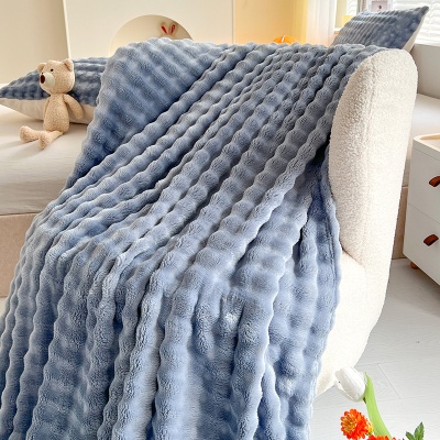 仿兔毛绒毛毯办公室午睡毯子夏季空调毯四季通用沙发盖毯床上用品