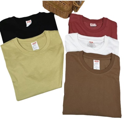 T恤高品质夏款男装工厂现货男女简约短袖百搭t恤棉圆领上衣新疆棉