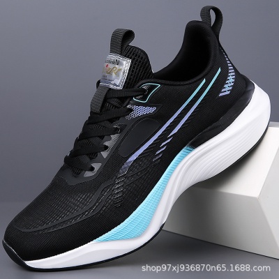 现货批发运动鞋男2025新款网面透气软底跑步鞋防滑轻便户外休闲鞋