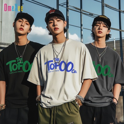 春季新款潮流印花300g重磅男纯棉t恤短袖简约男装上衣广州批发