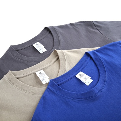 220克精梳纯棉圆领T恤工作服团体服班服文化衫公司聚会刺绣印LOGO