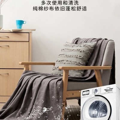 全棉针织纱布盖毯单层线毯毛巾被单双人纯棉空调被夏天被子小毛毯