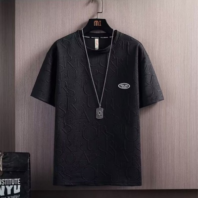 源头厂家夏季套装男潮流百搭宽松休闲短袖t恤衫华夫格上衣短裤男