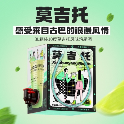 小花样13度1.8L3L长岛冰茶鸡尾果酒酒吧夜场小酒馆专用大容量微醺