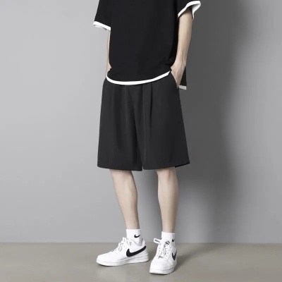 短裤男士夏季冰丝薄款外穿速干宽松篮球裤子五分休闲运动裤衩速干