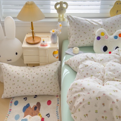 A类全棉四件套家用床上用品纯棉被套床单被罩学生宿舍三件套批发