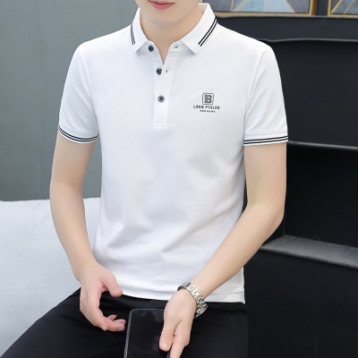厂家代发夏季男装丝光棉polo衫时尚刺绣短袖男t恤新款男士polo衫