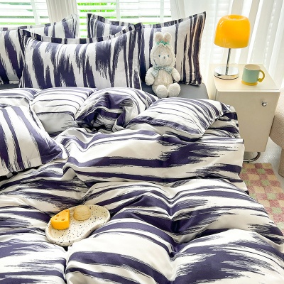 卡通风床上用品单人女学生宿舍三件套被单4件套亲肤水洗棉四件套