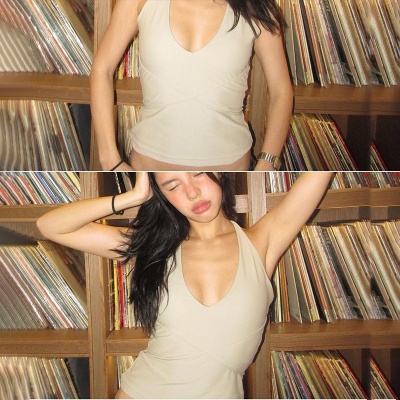 ins欧美风2024夏季新款性感U领交叉绑绳短款修身外穿挂脖小背心女