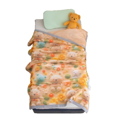 跨境新款5D数码浮雕儿童婴儿夏凉被薄被家纺儿童凉感丝夏被批发