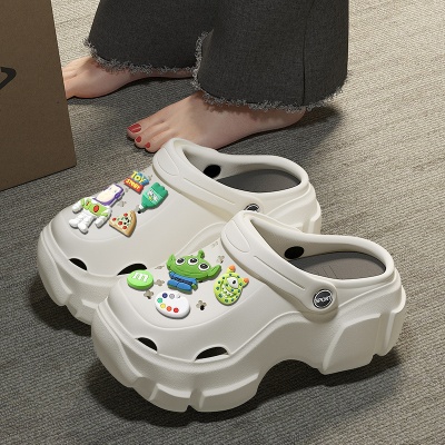 洞洞鞋女DIY透气拖鞋女凉鞋韩版防滑厚底凉拖鞋包头沙滩拖鞋批发