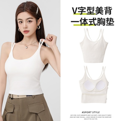 吊带背心女夏新款内衣运动文胸带胸垫内搭美背打底瑜伽外穿上衣女