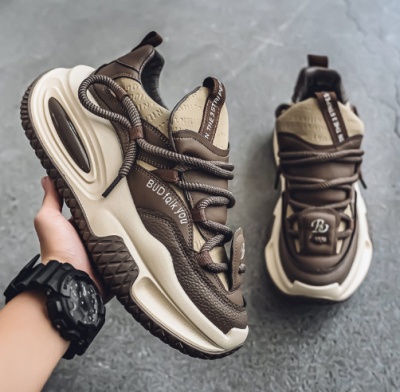 男鞋春季户外跑步耐磨厚底增高运动潮鞋学生校园风百搭网红老爹鞋