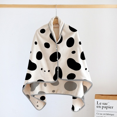 披肩空调毯印花毯办公室午睡毯二合一盖腿便携披肩沙发空调绒毛毯