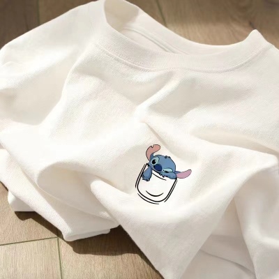 100%纯棉T恤女短袖夏季韩版白色宽松圆领学生上衣百搭打底衫ins潮