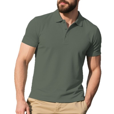 跨境男装男士Polo衫2025夏季新款纯色休闲透气针织衫运动上衣批发