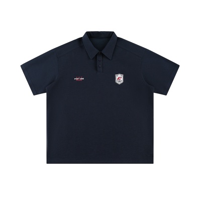 CATTEE男装 美式复古纯色套头POLO衫男 重磅220g潮流宽松短袖T恤