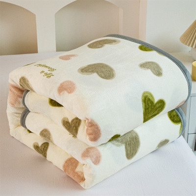 云貂绒毛毯法莱绒珊瑚绒牛奶绒毯子包边沙发毯办公室宿舍午睡盖毯