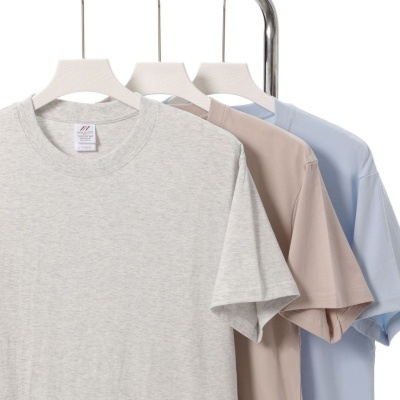 春夏新款230g正肩纯棉纯色短袖T恤男女潮圆领打底空白体恤衫批发