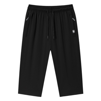 099七分裤冰丝裤子男空调裤子透气T恤运动休闲七分裤潮流裤速