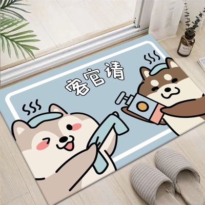 爆款浴室地垫硅藻泥强吸水速干脚垫淋浴间门口防滑门垫卡通风地毯