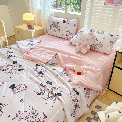 可爱玉桂狗夏被四件套夏季A类水洗棉空调被子三丽鸥夏凉被可机洗