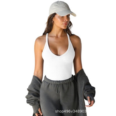 亚马逊欧码TEMUTK跨境Y2K春夏新款针织背心欧美女装修身上衣内搭