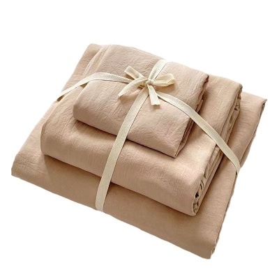 A类母婴级可裸睡纯水洗棉四件套学生单人宿舍三件套床单被套床笠